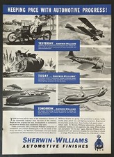 1943 Sherwin-Williams Automotive Finishes Cars Aircraft WWII Vintage Print Ad