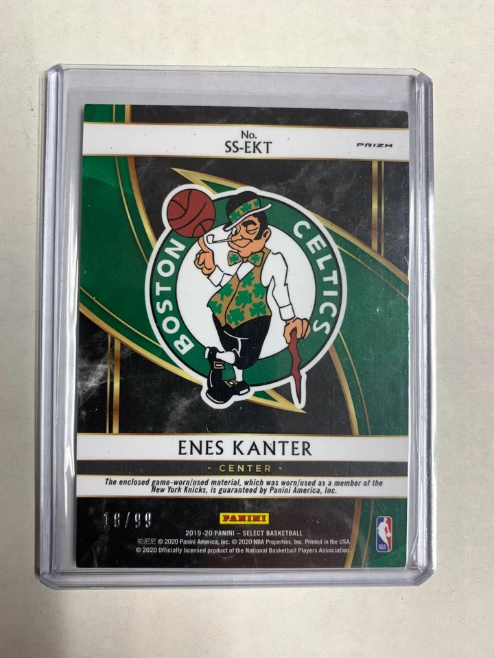 Enes Kanter 2019-20 Panini Select Sensational Swatches Purple Patch /99 Boston - Image 2 of 2