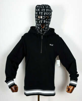 Huf Worldwide Hooded Sweatshirt Hoodie Sweat Zip Up Relay French Terry Black M