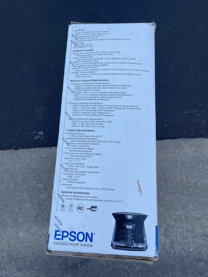 New Genuine Epson Perfection 3590 Color Photo Scanner 35mm film strip scanning - Image 4 of 4