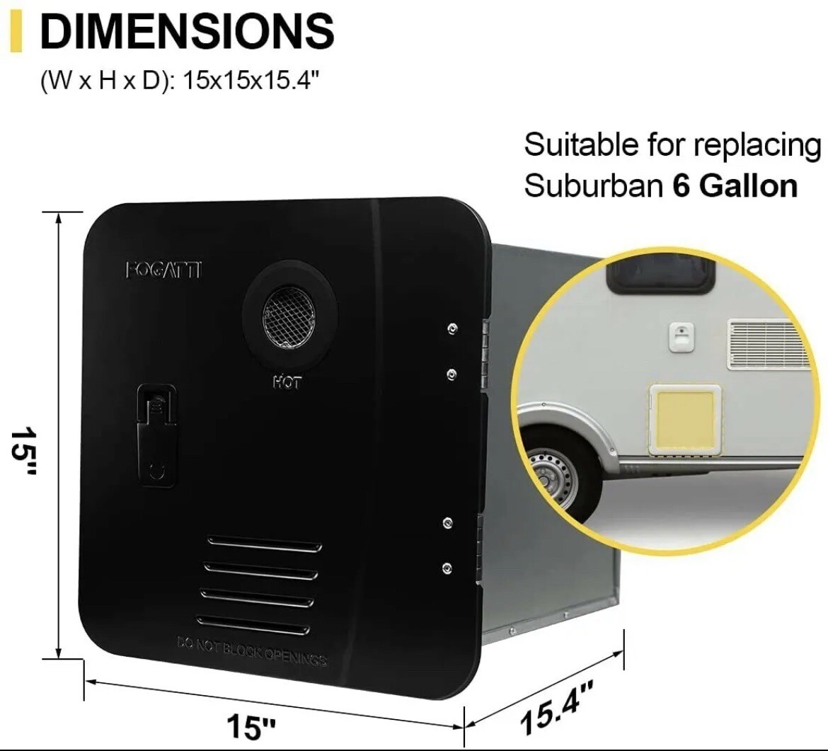FOGATTI RV Tankless Water Heater 12V On-Demand Camper Water Heater