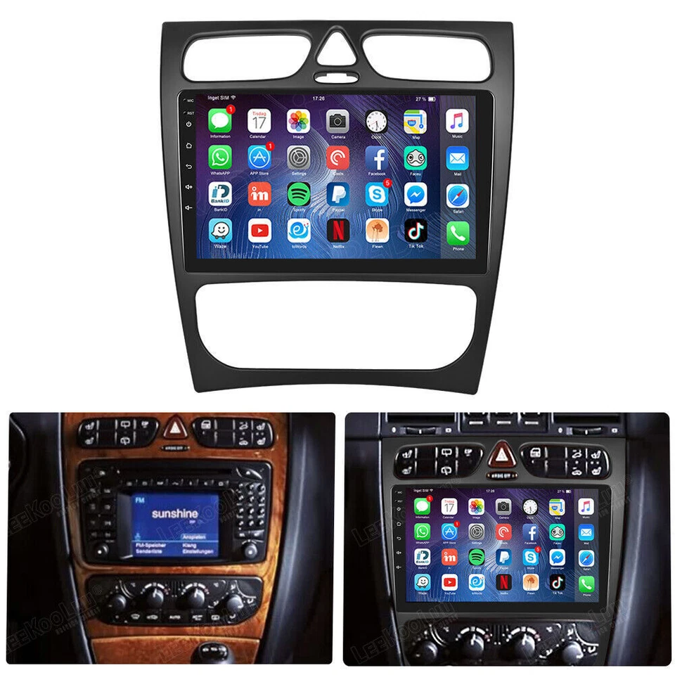 FAERSI 9'' Carplay Autoradio GPS Navi Für Mercedes Benz C-Klasse W203 W209 FM/RDS Radio