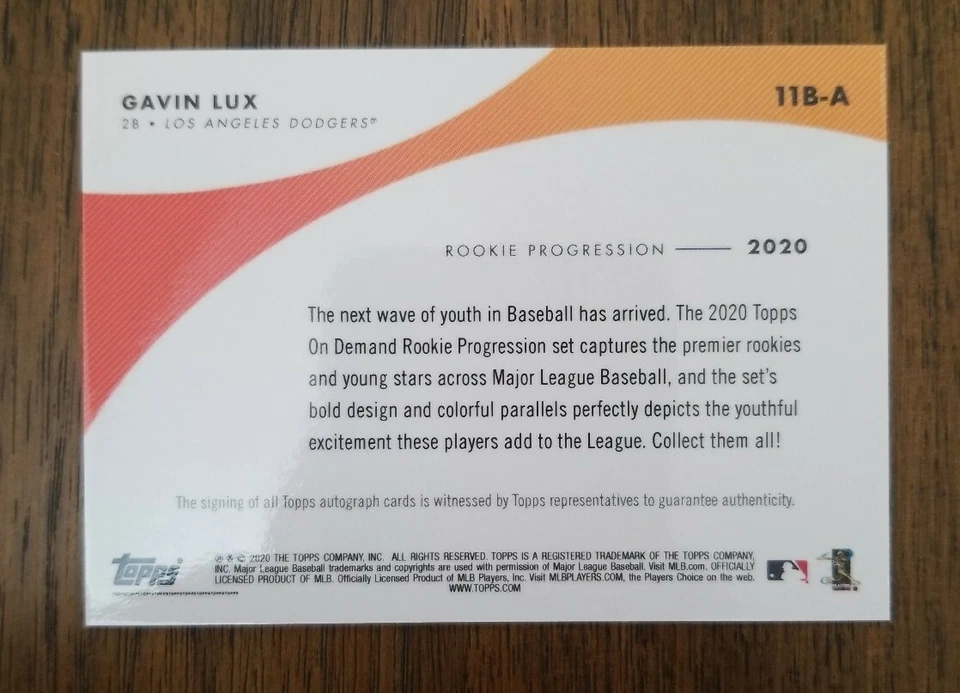 2020 On Demand Rookie Progression Gavin Lux RC Auto 19/49 Dodgers - Image 2 of 2