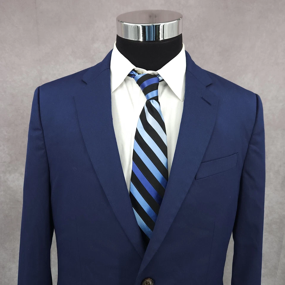 Blazer JF J. Ferrar para Hombres 42R Púrpura Abrigo Deportivo Traje Chaqueta 2 Botones Mezcla de Poliéster Foto 3 de 4