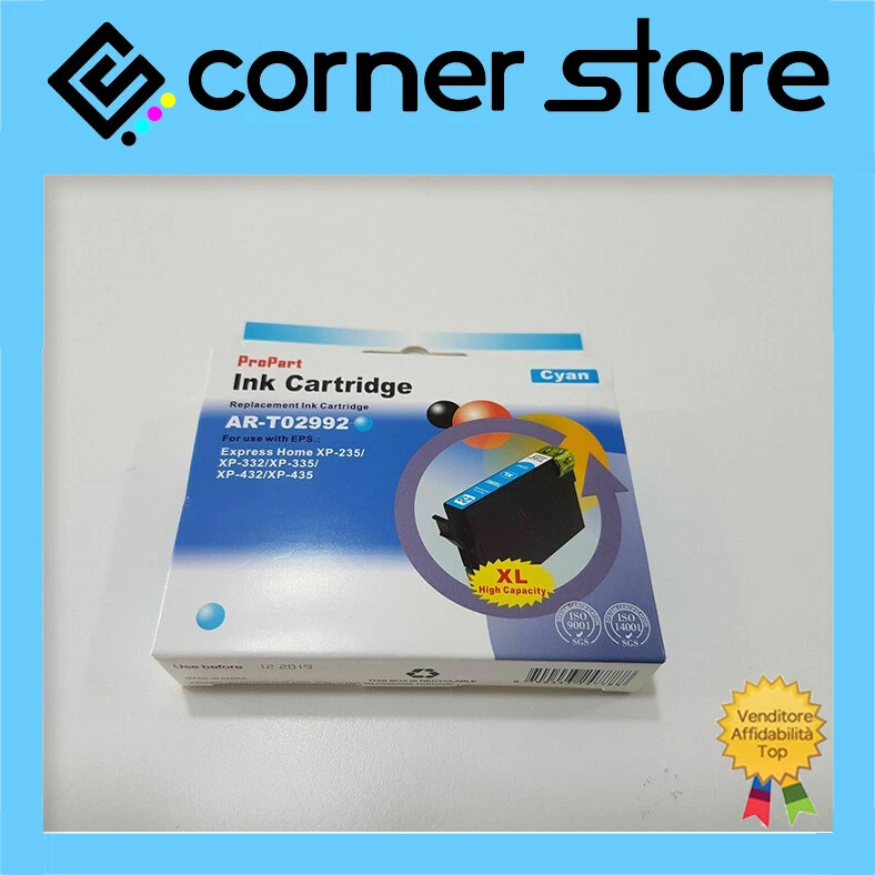 Cartucce Epson Compatibili T2992 Ciano- XP235/XP332/XP335/XP432/XP435/XP442/445