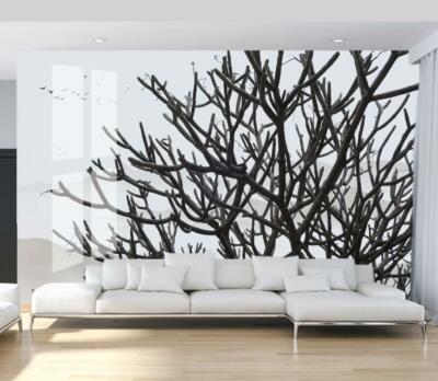 3D Black Branches ZHUA6907 Wallpaper Wall Murals Removable Self-adhesive Amy