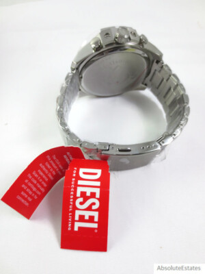 Diesel Mega Chief Silver Stainless Steel Mens 51mm Chronograph