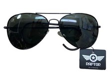Raptor Black Metal Frame Green Lens Aviator Sunglasses One Pair NWT