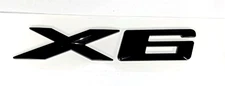 1PCS NEWFor  X6 X-6 CAR REAR TRUNK NAMEPLATE EMBLEM BADGE DECAL (BLACK)