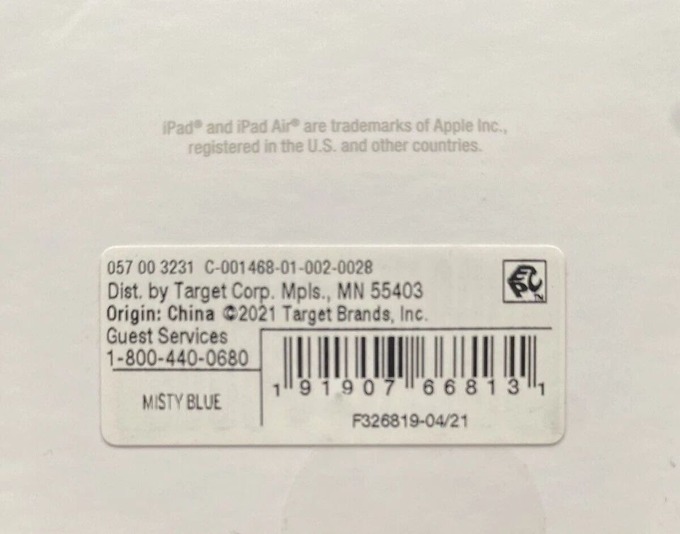 heyday Apple iPad 8th Gen Case 10.2in iPad & 10.5in iPad Air - Misty Blue NIB - Image 2 of 2