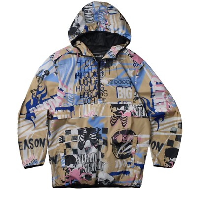 Hi Class Half-Zip Anorak Lightweight Hooded Pullover Jacket X-Large XL