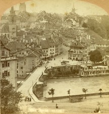 Stereoview Photo Switzerland Berne Great Town Scene Griffith & Griffith Phila PA