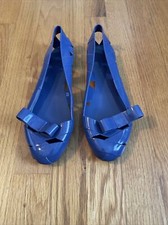 Moschino Blue Ballerina Synthetic Flats Shoes Sz EU 39