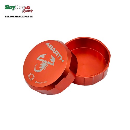 Cubierta de tapa de aluminio rojo en el tanque de líquido de freno para Abarth 500 595 695 / Grande Punto - Imagen 2 de 3
