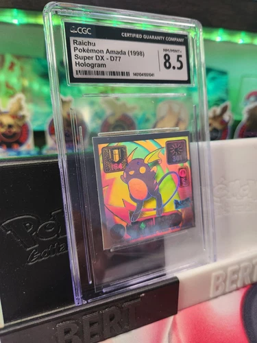 1998 Pokémon Amada Super Dx Raichu Holo (Ghost Rare) D77 CGC NM/Mint+ 8.5