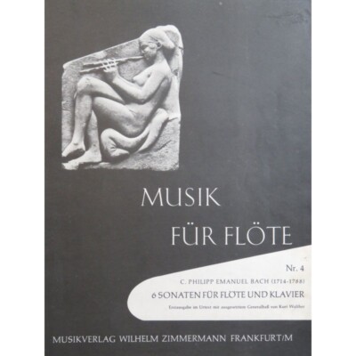 BACH C. P. E. Sonate D hart Nr. 4 Klavier Flöte 1958