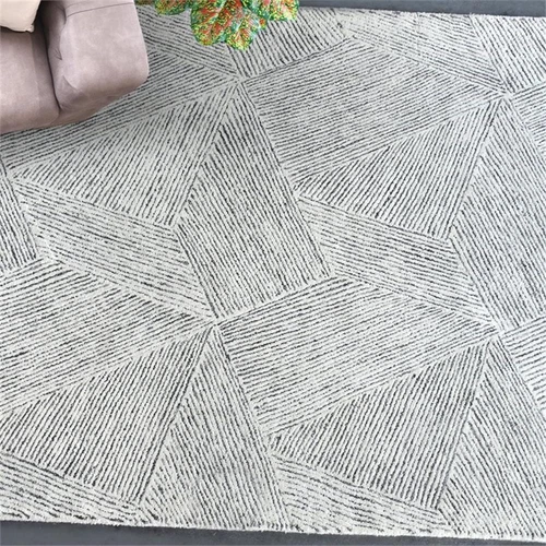 Uttermost Paonia 96x120" Modern Wool Geometric Rug in Gray and Ivory - Picture 2 of 3