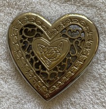 Belt Buckle Silver Tone Light Metal Heart Fits up to 1 1/2  Belt Womens