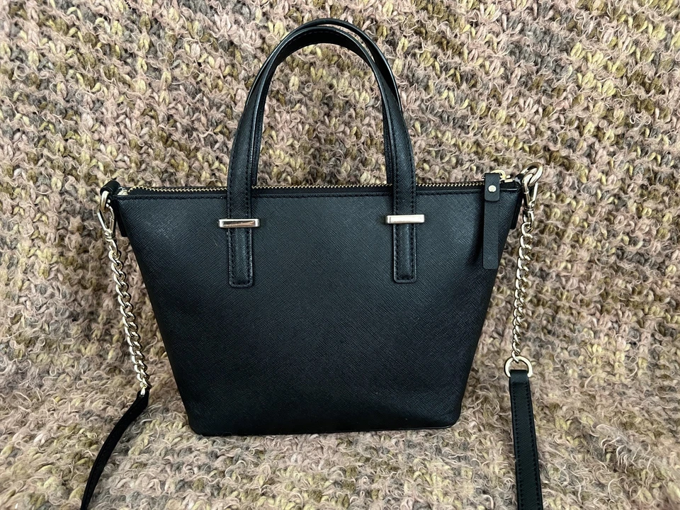 Bolso Bandolera Kate Spade Negro Nueva York Harmony Cadena y Correa de Cuero, con Bolsa para el Polvo Foto 4 de 4