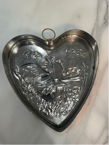 Retro Copper Heart Swan Mold Wall Decor French Country Kitchen Farmhouse - Picture 6 of 10
