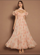Azazie Atelier Dress Tania Peach Maxi Dress Size 8