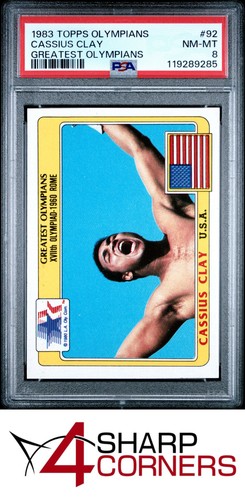 1983 TOPPS GREATEST OLYMPIANS #92 CASSIUS CLAY MUHAMMAD ALI HOF PSA 8