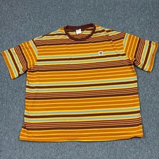 Lucy And Yak Shirt Medium Orange Benny Oversized Boxy Mehrfarbig Streifen Boho