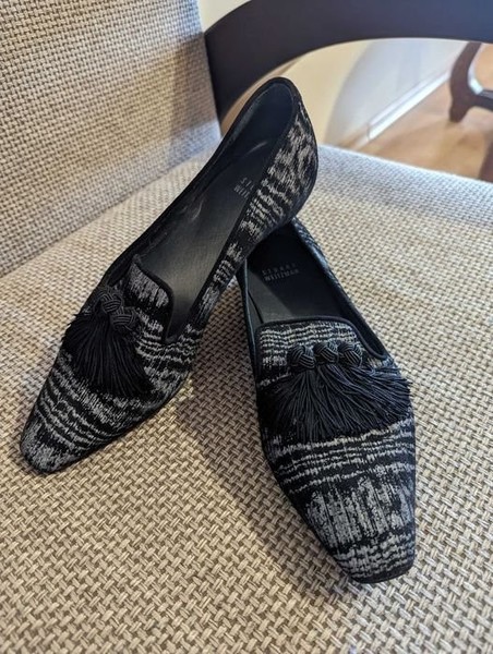 Women Stuart Weitzman Loafers Black Suede 37.5