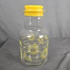 Vintage Pyrex USA 2 Quart Lemonade Jar Carafe 3520 Yellow Lid Lemons