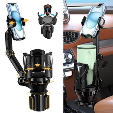 Car Cup Holder Phone Mount Universal Auto Cell Phone Stand With Drink Expand