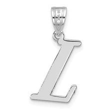 14k White Gold Polished Letter L Initial Pendant Perfect Gift for Her