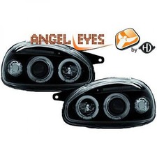 Design Scheinwerfer Set klarglas/schwarz ANGLE EYES manuell für Opel Corsa B 93