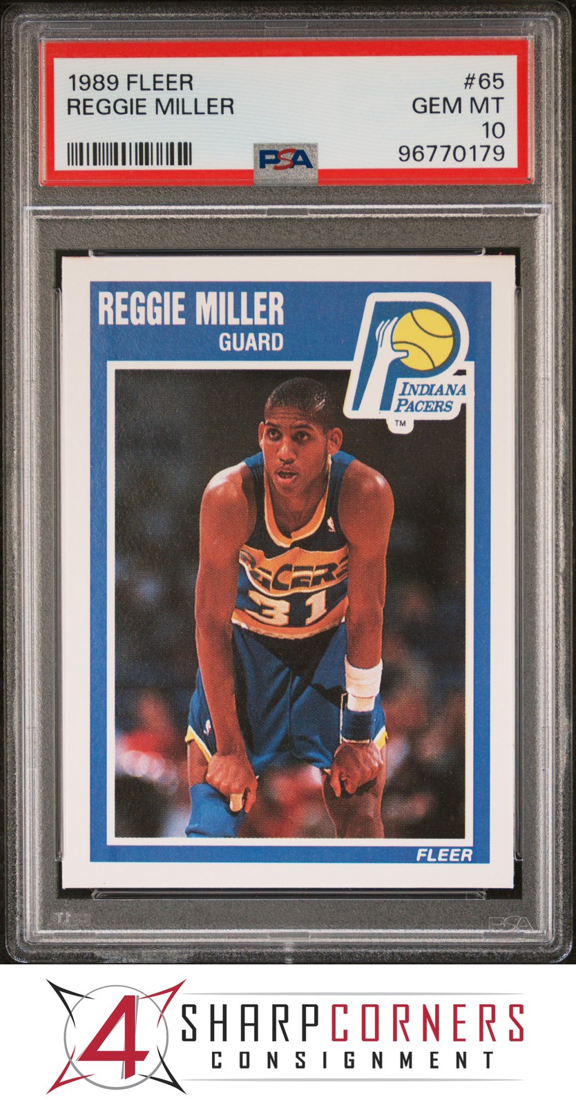 1989 FLEER #65 REGGIE MILLER PACERS HOF PSA 10