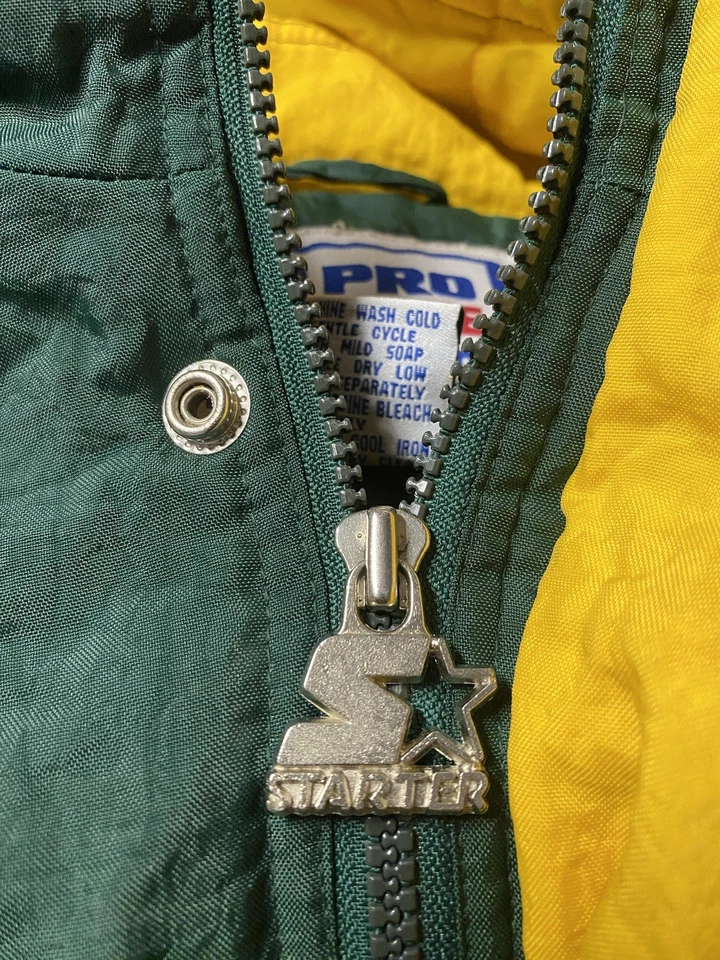 Chaqueta De Colección Green Bay Packers Starter Proline Niños XL Verde Nylon 1/2 Cremallera NFL Foto 3 de 4