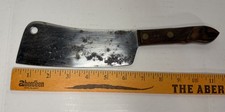 Vintage Utica Super Edge Meat Cleaver 6.25" Blade Butcher Knife Made In USA