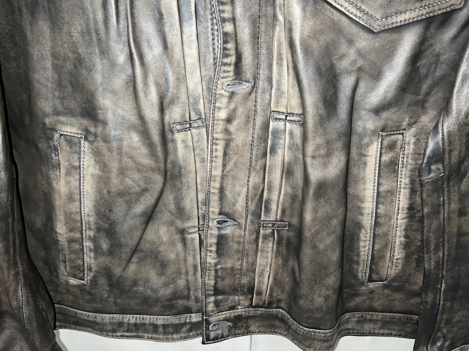 Patrick James Leather Jacket, Size Medium - image 2