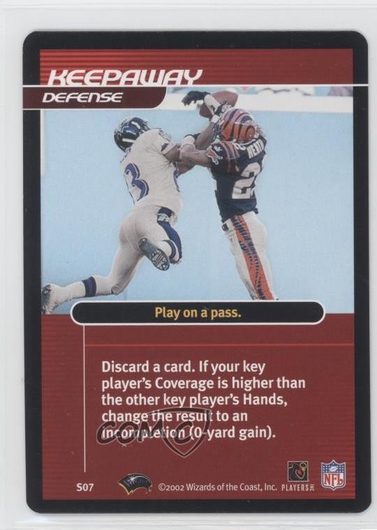 2002-03 NFL Showdown Strategy Defense Keepaway #S07 0c4
