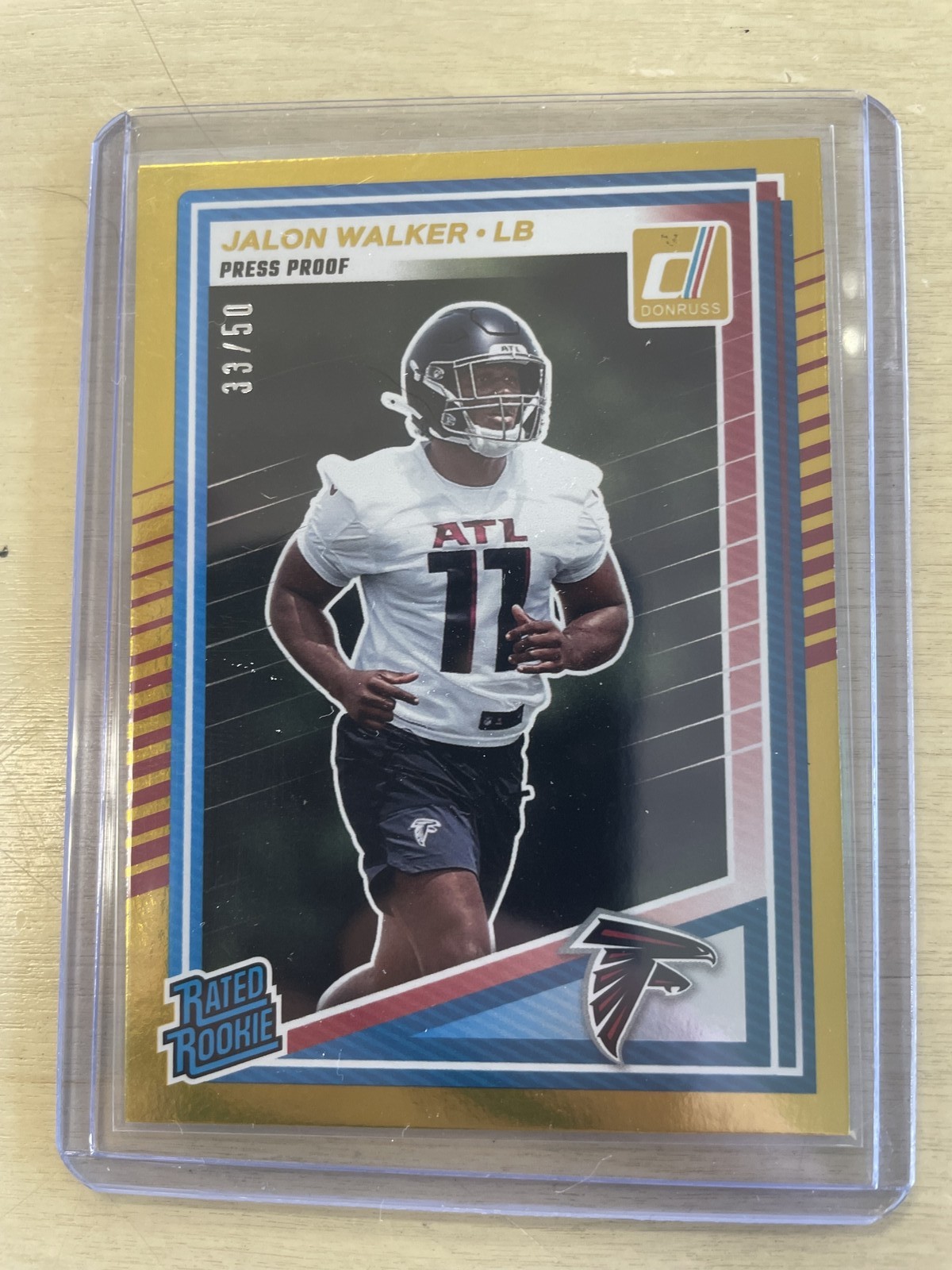 2025 Donruss Jalon Walker Gold Press Proof 33/50 Rated Rookie #344 