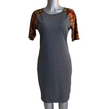 Midi Pencil Dress Soft Lounge Floral Shoulders Boho Athleisure Travel Comfy Lrg