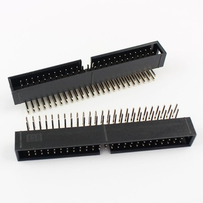 2Pcs 2.54mm 2x25 Pin 50 Pin Right Angle Male Shrouded IDC Box Header Connector