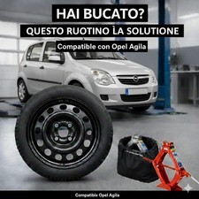 Ruotino di Scorta Opel Agila 125/70 R15 2008–2014 con Cric e Astuccio 🛞