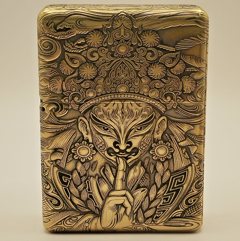 Zorro 912s Dragons 5-Sided Deep Carved Brass Lighter - with Gift