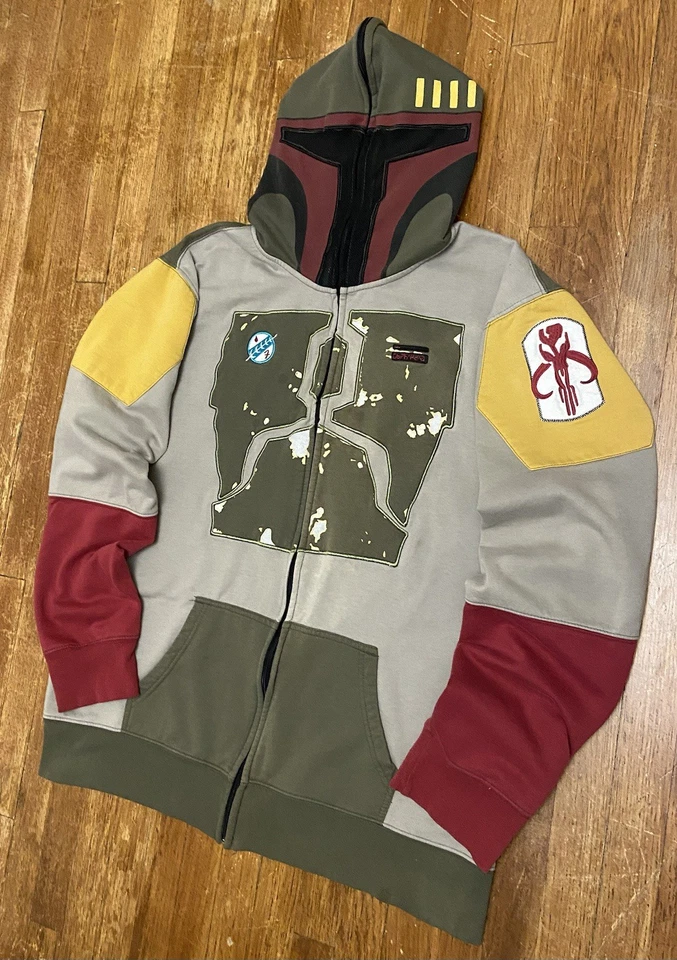 Oficial Star Wars Boba Fett Máscara Sudadera con Capucha Cremallera Completa Sudadera Adulto 2XL Foto 4 de 4