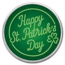 1 oz Ag Colorized Round - APMEX (Happy St. Patrick's Day, Neon)