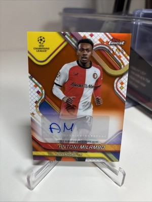 Antoni Milambo 2024-25 Topps Finest UCC Orange Refractor Auto /25