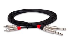 Hosa HPR-003X2 Pro Stereo Interconnect Dual REAN 1/4 Inch TS to RCA 3ft