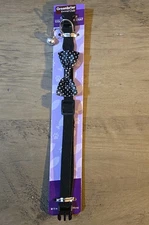 Greenbrier Kennel Club Cat Collar W/ Bow ( Black W/ Poka Dots) 8in-10in New