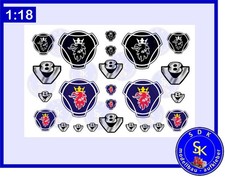 24x SCANIA V8 Aufkleber-Set Sticker Decals LKW RC Truck - 1:18