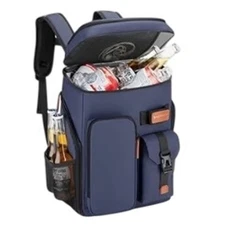 BAGPARKK Insulated Cooler Backpack Navy Blue Large Capacity Leakproof Travel New