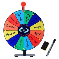 LRMBKM 12 Slots Prize Wheel,12 Inch Prizes Spinner with Stand and Heavy 12 
